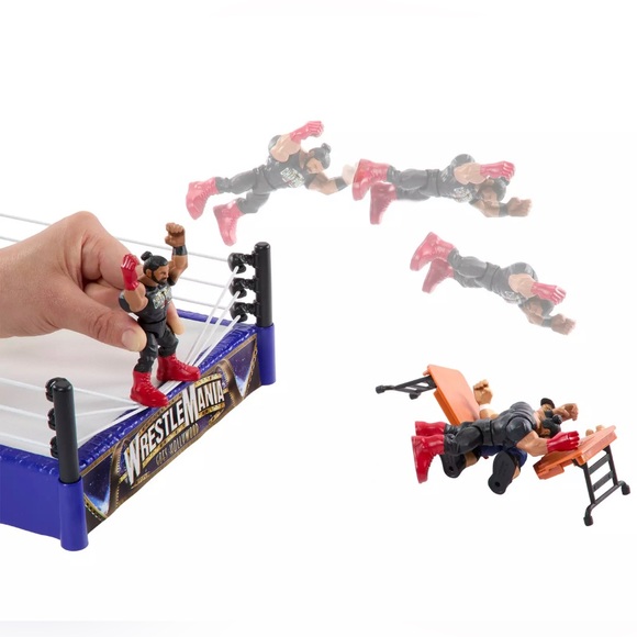 WWE Knuckle Crunchers Mini Mayhem Ring Bundle Rhodes, Rollins, Cena, Reigns NEW - Picture 4 of 5